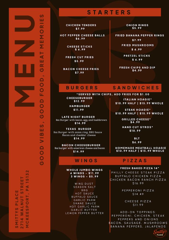 Smitty's Place Menu image 1